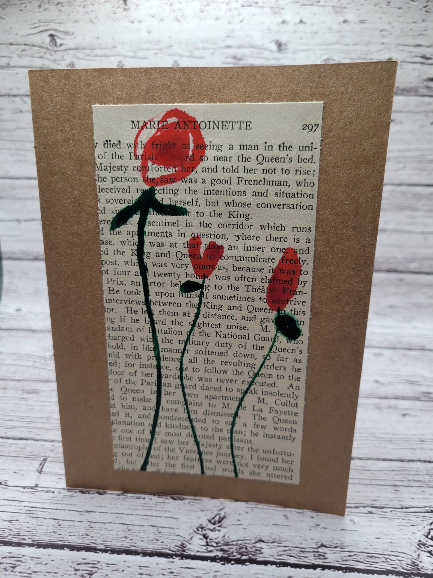 Red Flowers on Book Page