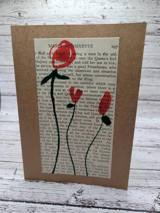 Red Flowers on Book Page